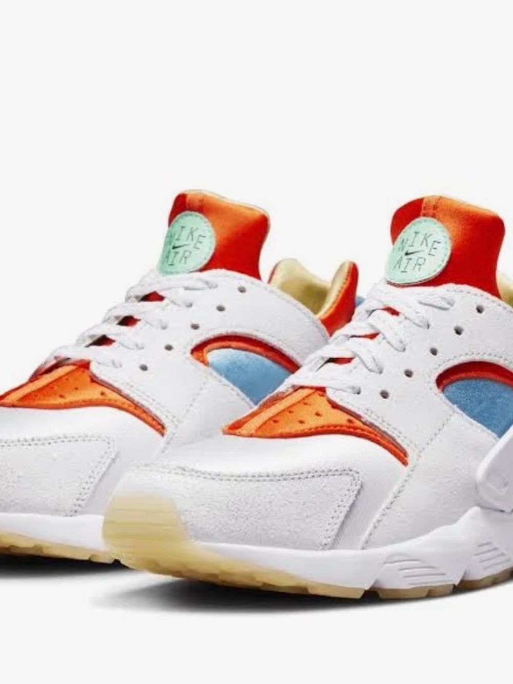 Nike White, Orange & Light Blue Athletic Sneakers